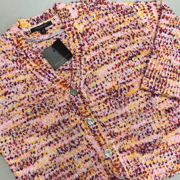 Marc New York Multi Color Shaggy Sweater Cardigan Button Up Tweed Size Small NWT - Picture 1 of 7